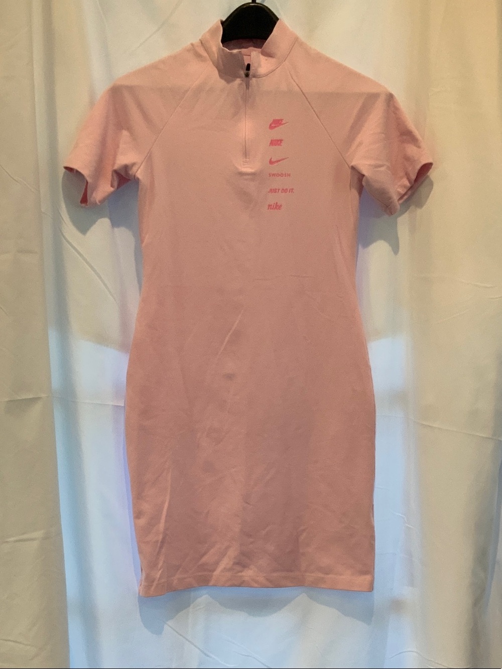 Nike Light Pink Short-Sleeve Zip Polo Dress